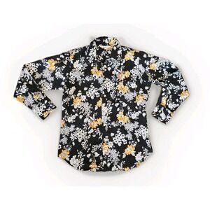 Vintage‎ 70's Polyester Disco Mod Floral Point Collar Men's Shirt Size 16-16.5 L